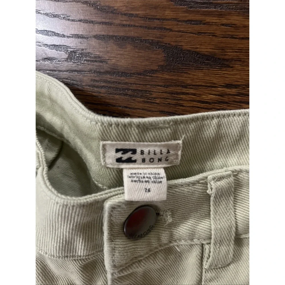 Billabong Womens Leia Pant Beige High Waist Cargo Carpenter Pants 26 NWT